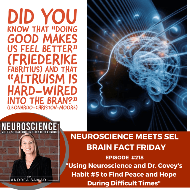 Brain Fact Friday on ”Using Neuroscience and Dr. Covey’s 5th Habit to Find Peace and Hope During Difficult Times”